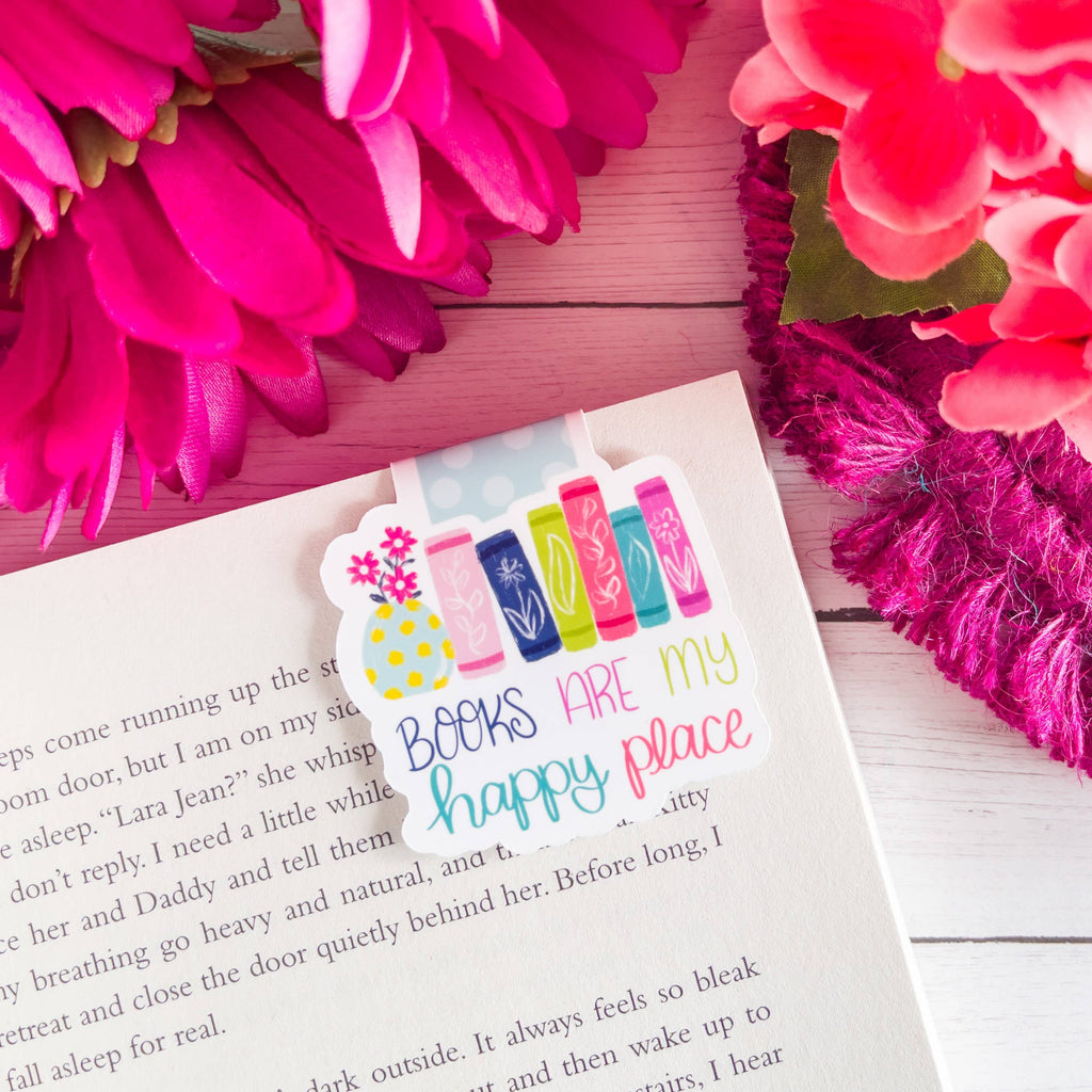 The Scholarly Anchor: "Books Are My Happy Place" Magnetic Bookmark