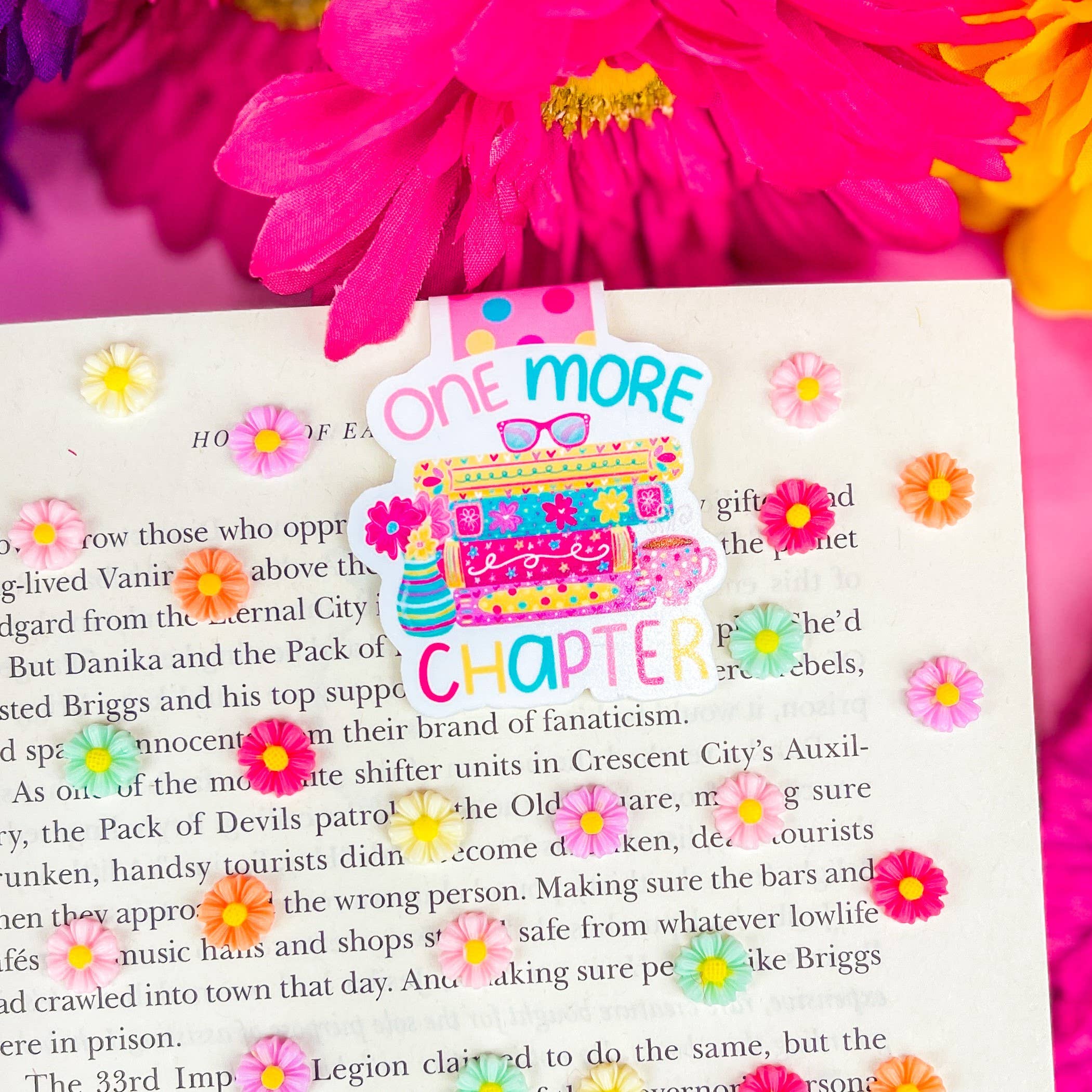 The Floral Anchor: "Just One More Chapter" Magnetic Bookmark
