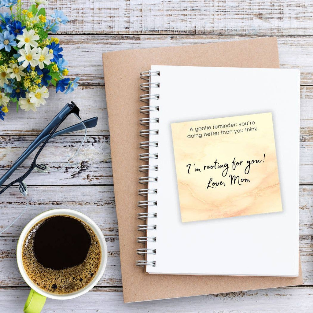 The Morning Reset: "Sunrise Affirmation" 4x4 Golden Watercolor Sticky Notes