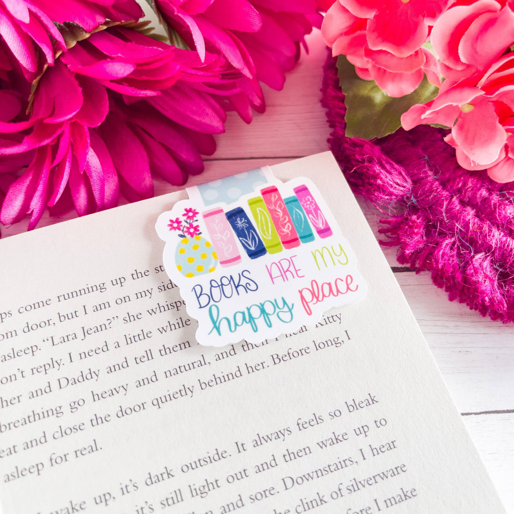 The Scholarly Anchor: "Books Are My Happy Place" Magnetic Bookmark