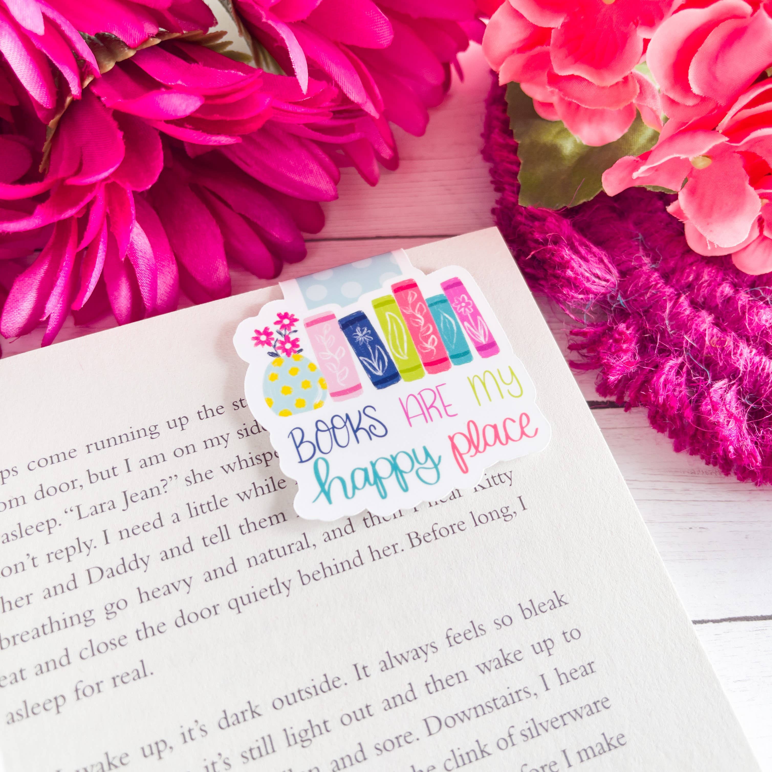 The Scholarly Anchor: "Books Are My Happy Place" Magnetic Bookmark