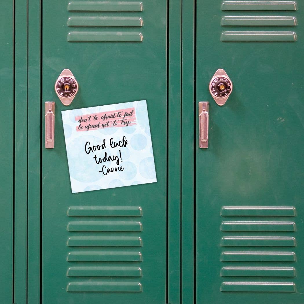 The Resilient Scholar: "Don't Be Afraid to Fail" 4x4 Motivational Sticky Notes