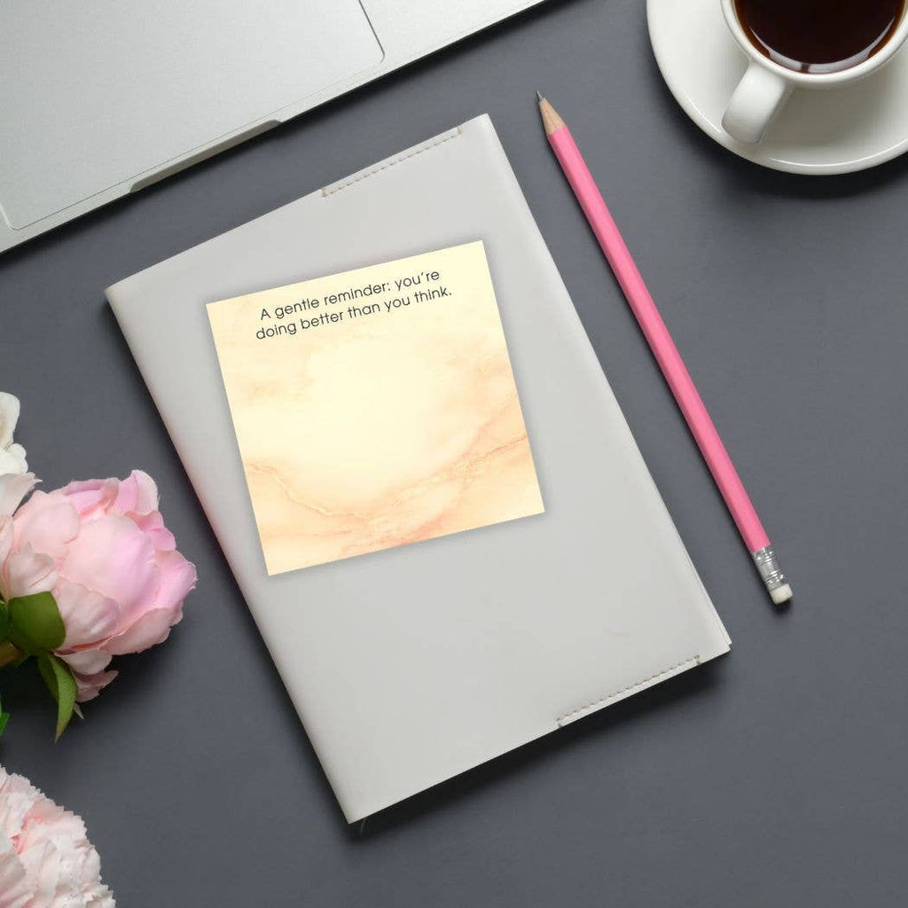 The Morning Reset: "Sunrise Affirmation" 4x4 Golden Watercolor Sticky Notes