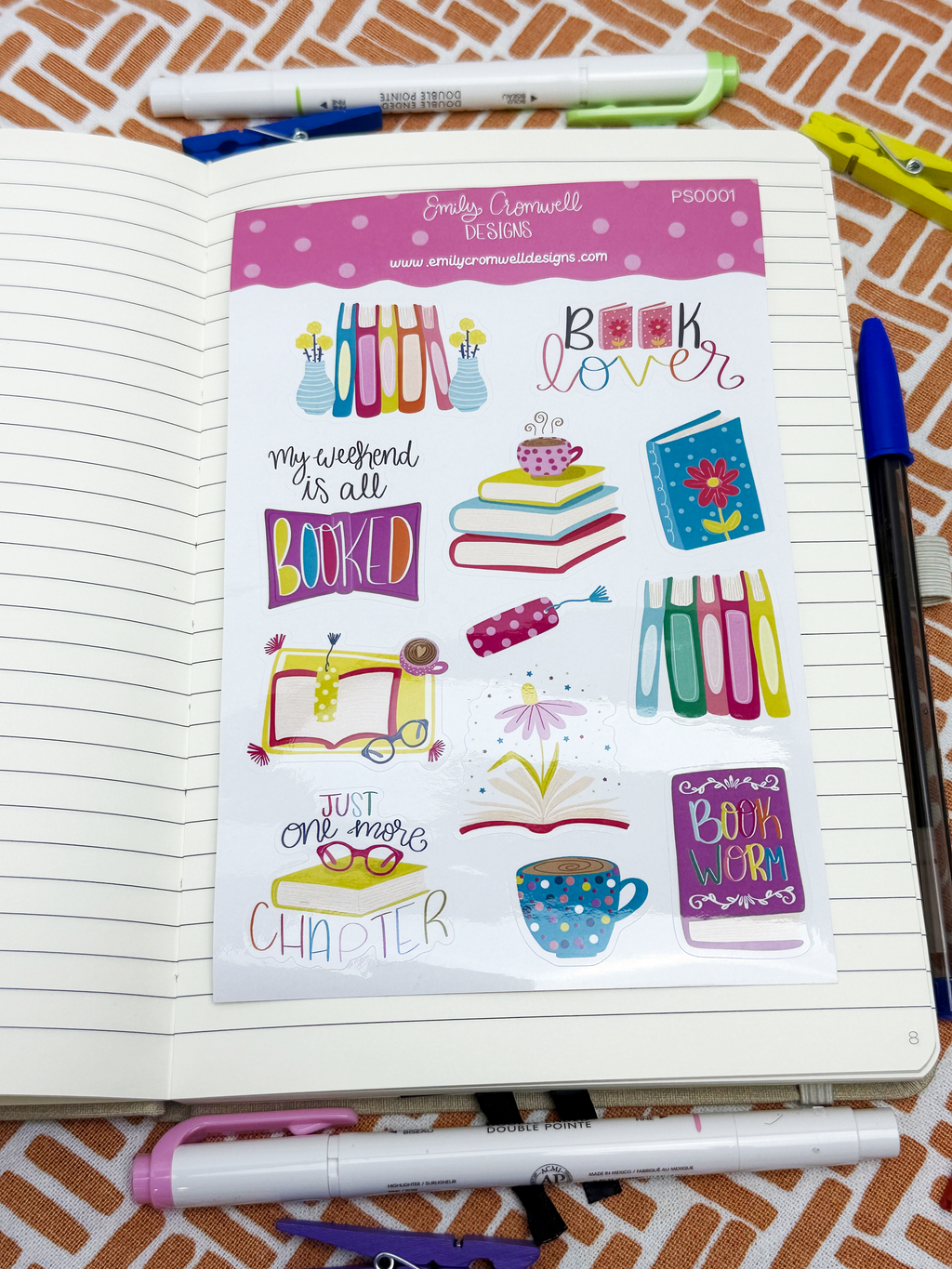 The "Classic Bookish" Planner Sticker Sheet