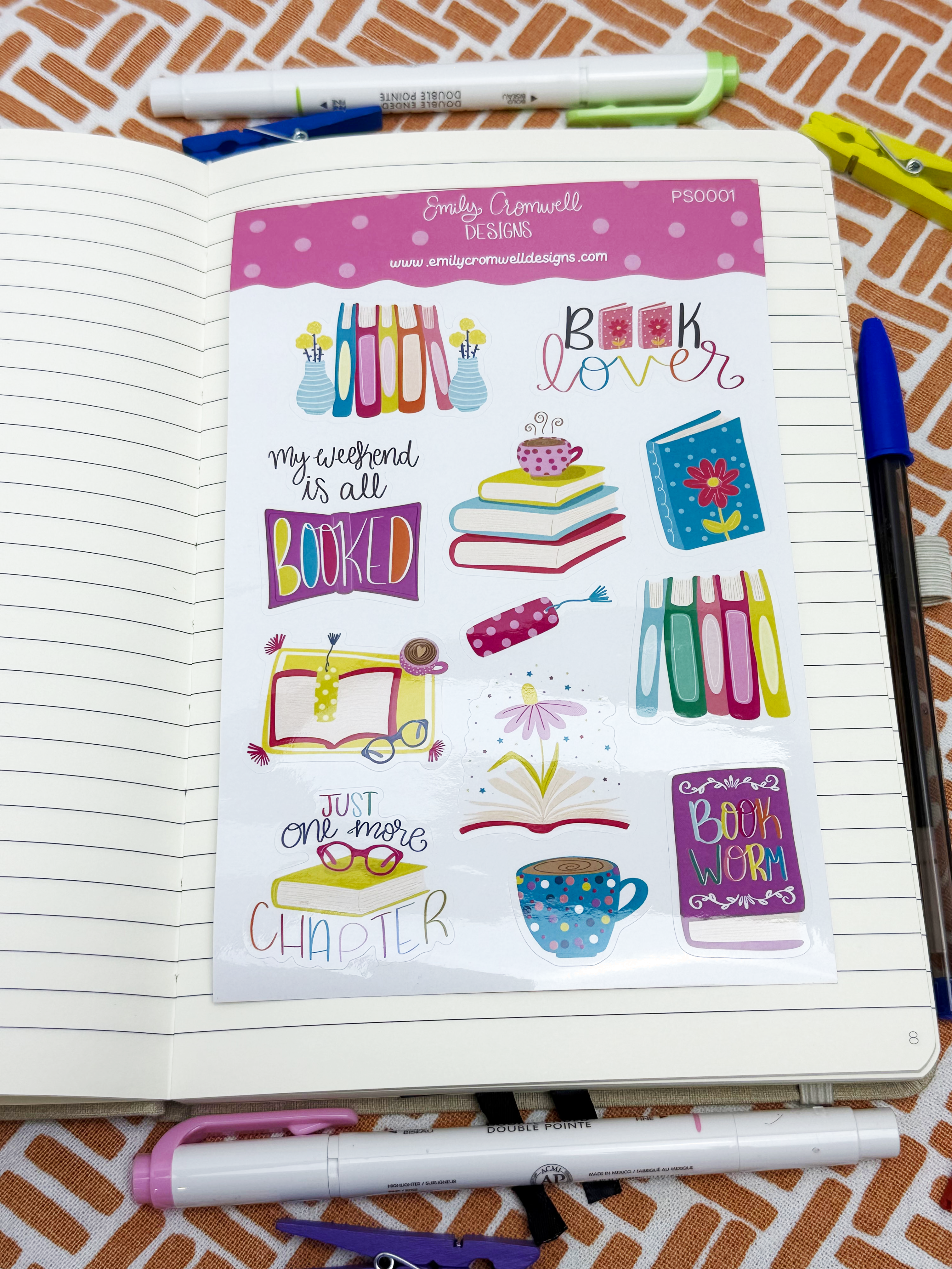 The "Classic Bookish" Planner Sticker Sheet