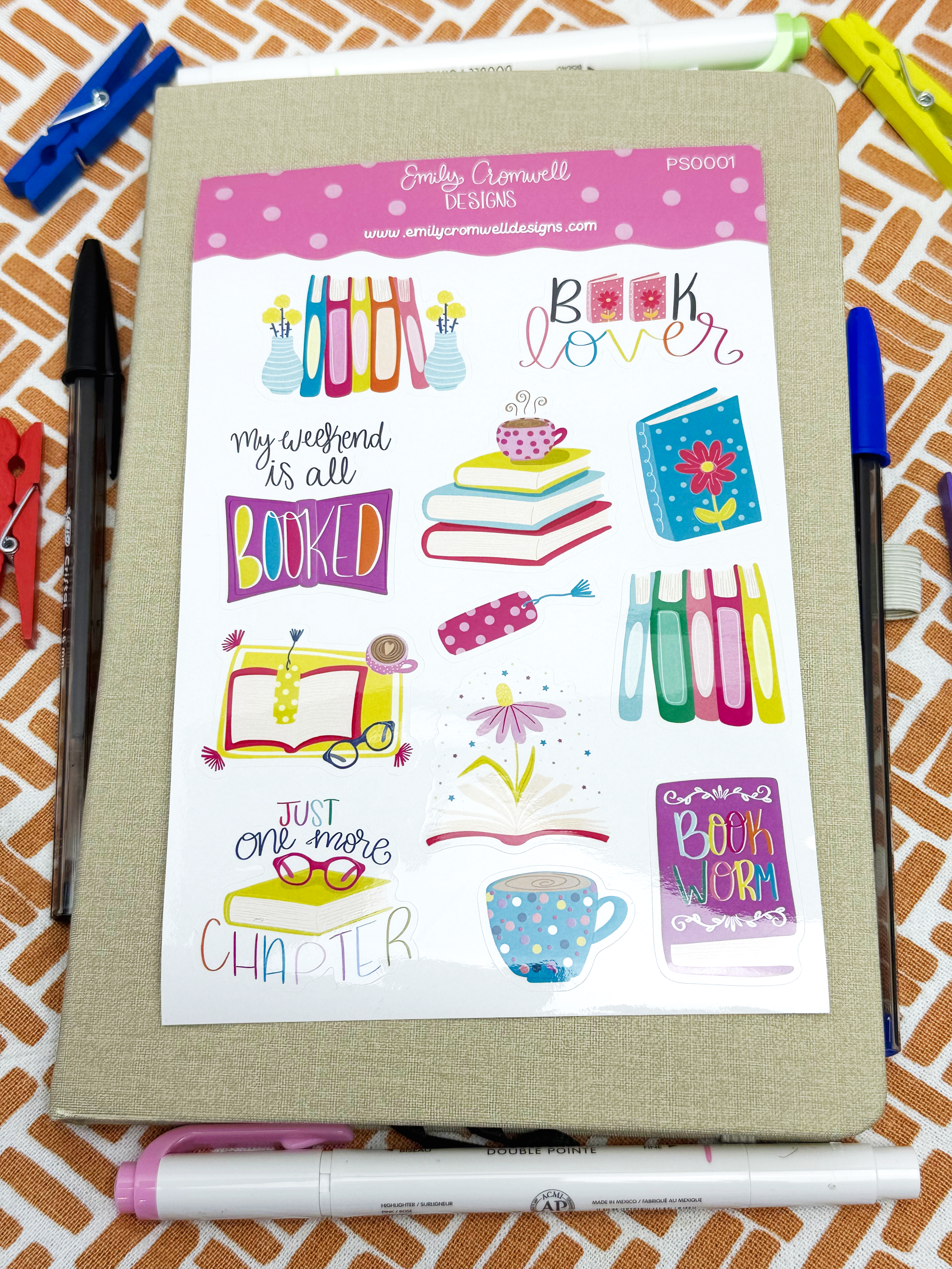 The "Classic Bookish" Planner Sticker Sheet