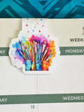 "Creative Flow" Watercolor Paintbrush Magnetic Bookmark
