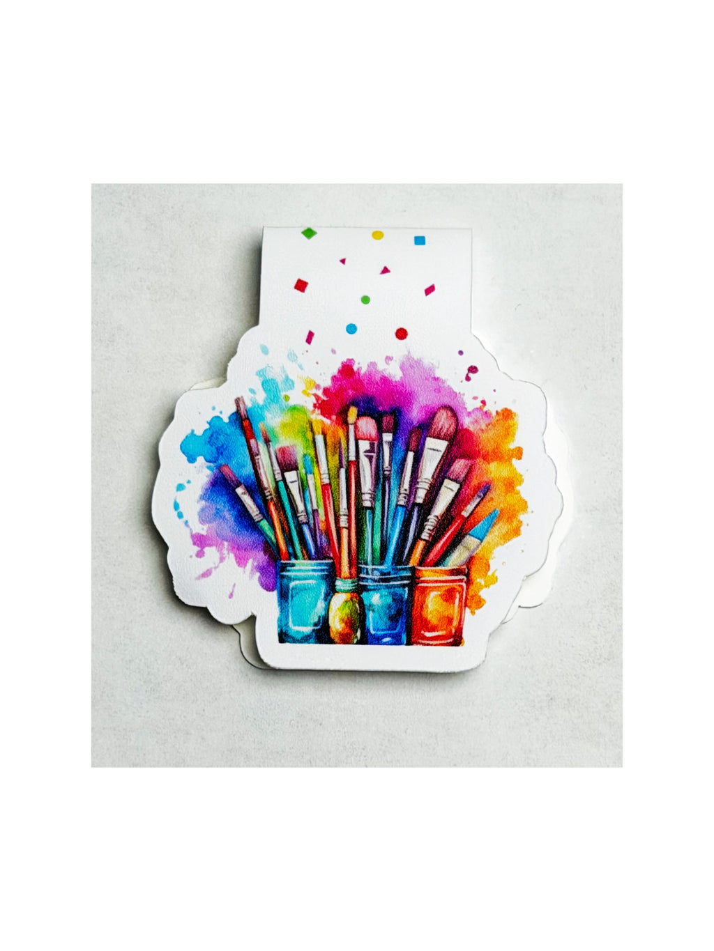 "Creative Flow" Watercolor Paintbrush Magnetic Bookmark