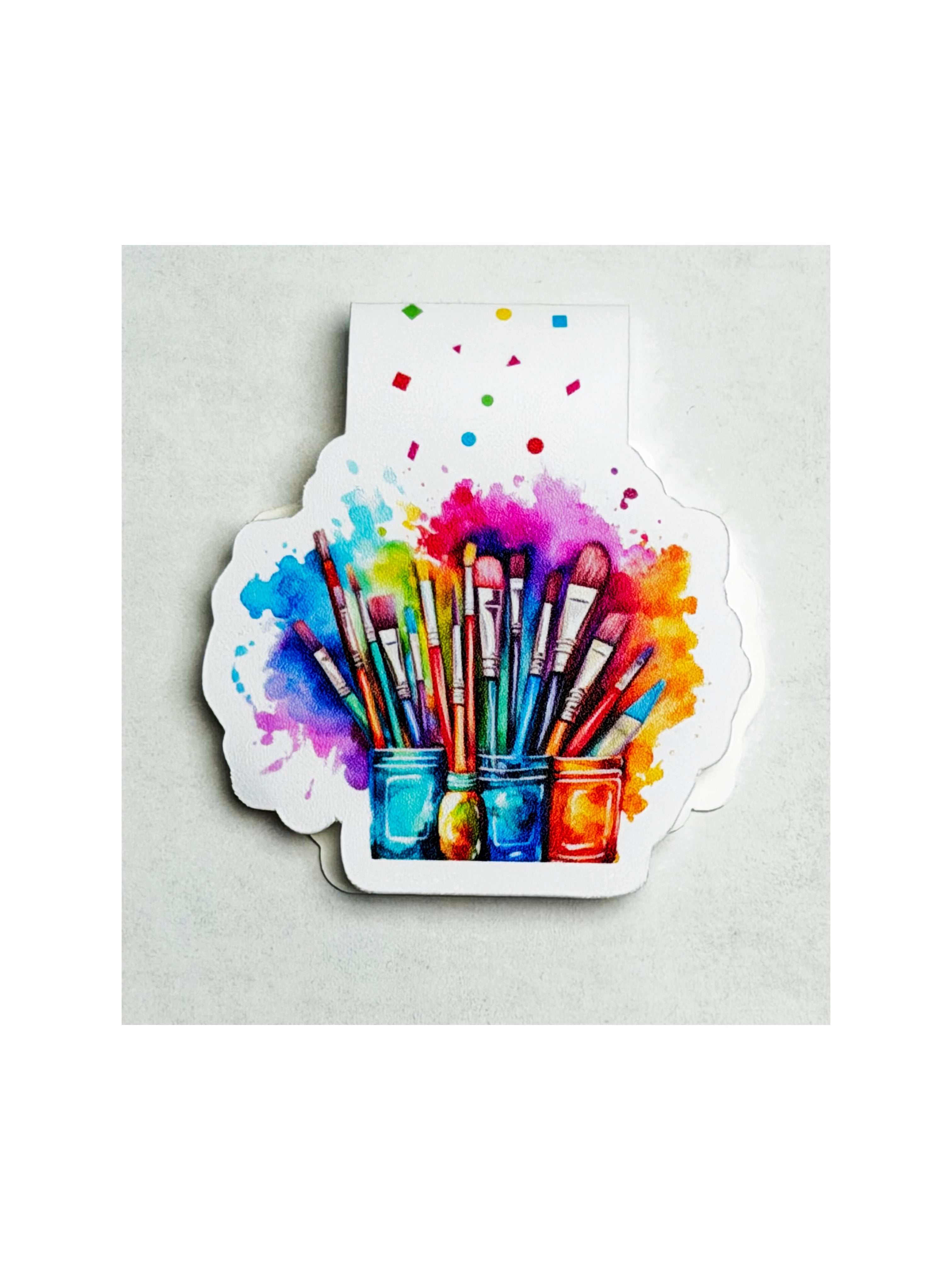 "Creative Flow" Watercolor Paintbrush Magnetic Bookmark