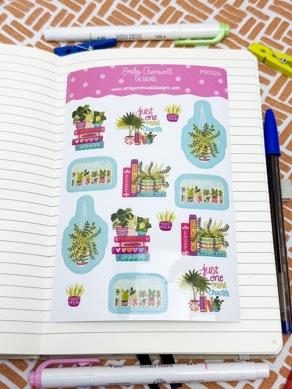 Greenhouse Book Nook Planner Sticker Sheet