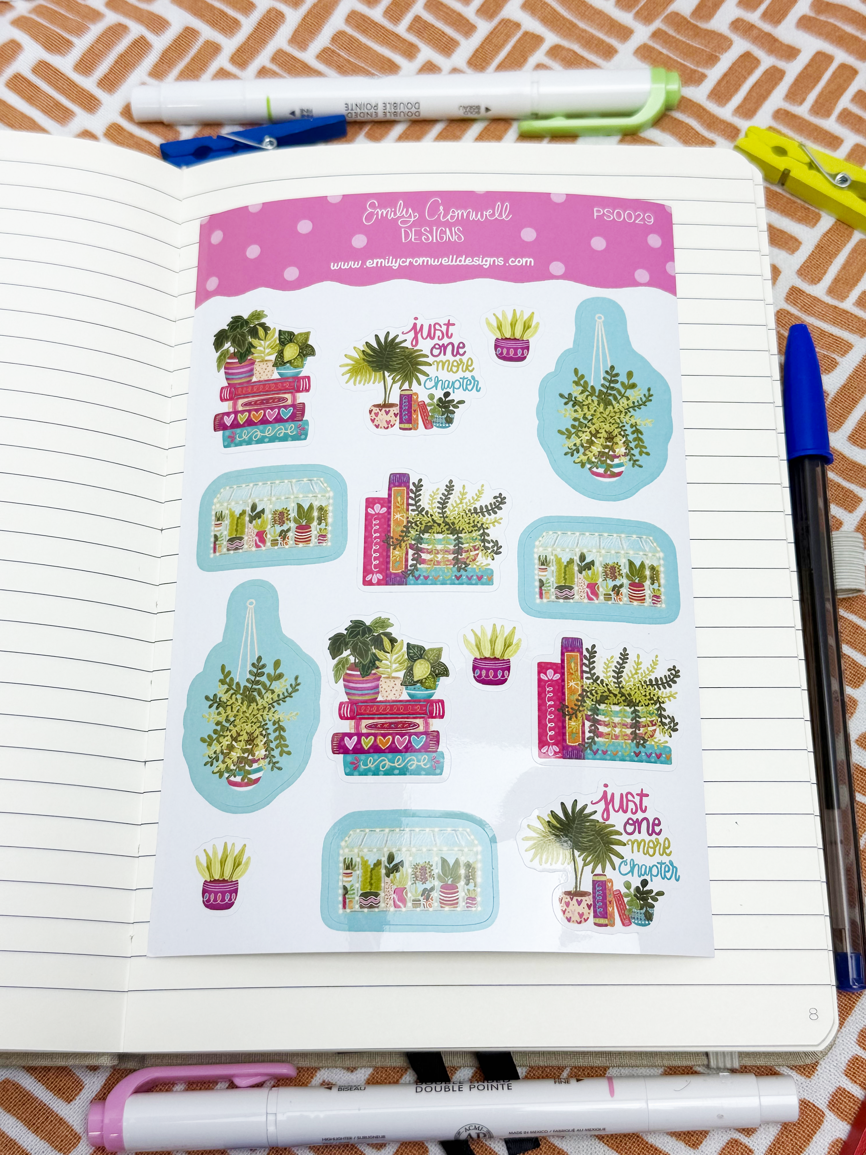 Greenhouse Book Nook Planner Sticker Sheet