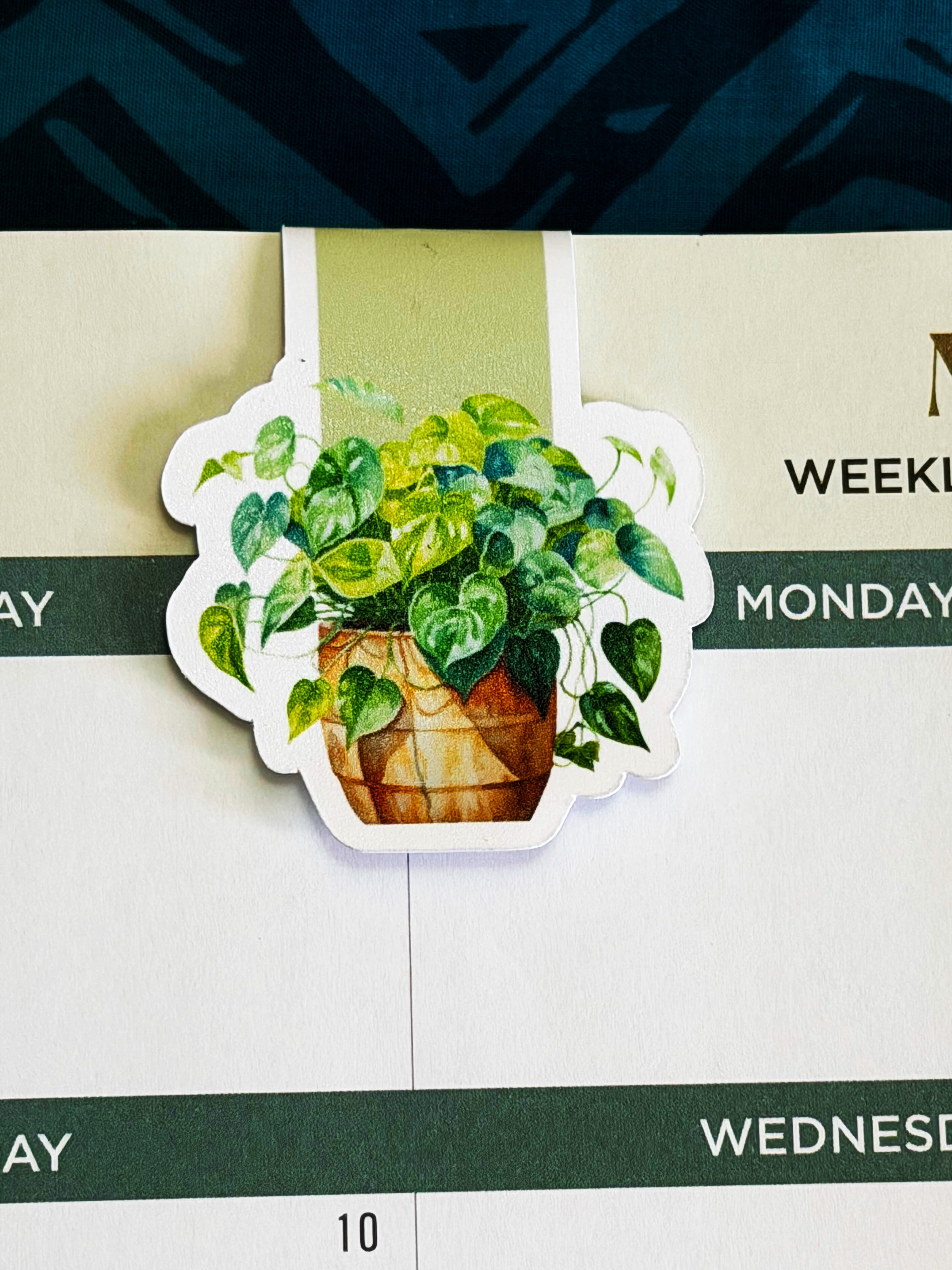"Rooted in Growth" Pothos Plant Magnetic Bookmark