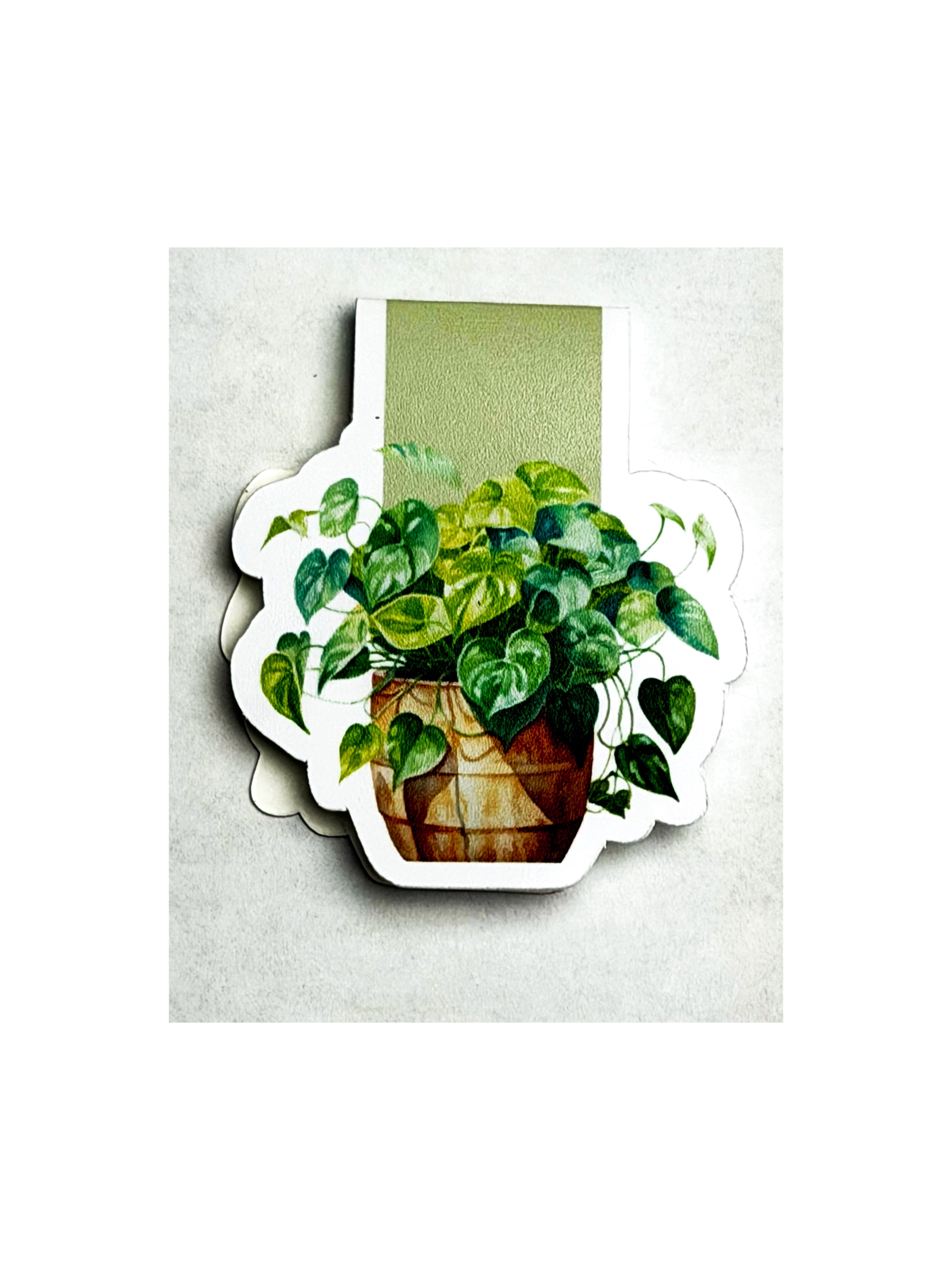 "Rooted in Growth" Pothos Plant Magnetic Bookmark