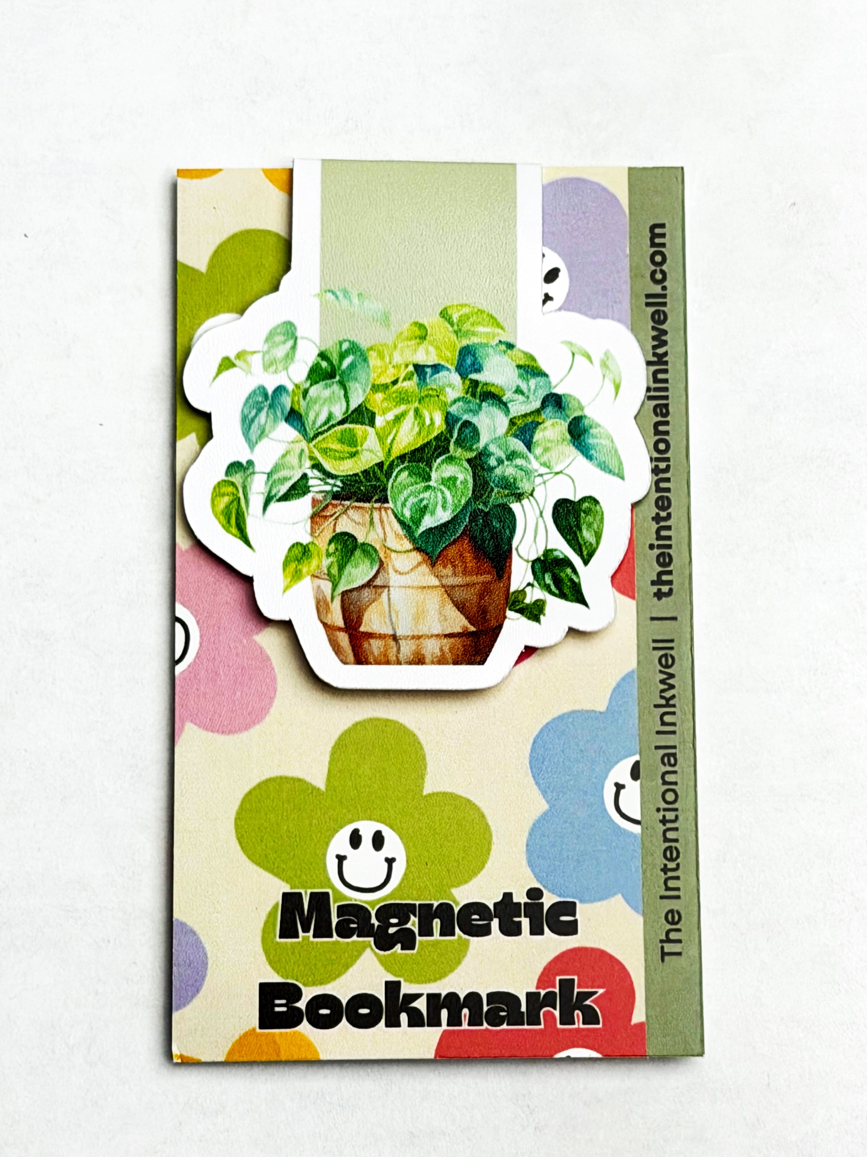 "Rooted in Growth" Pothos Plant Magnetic Bookmark
