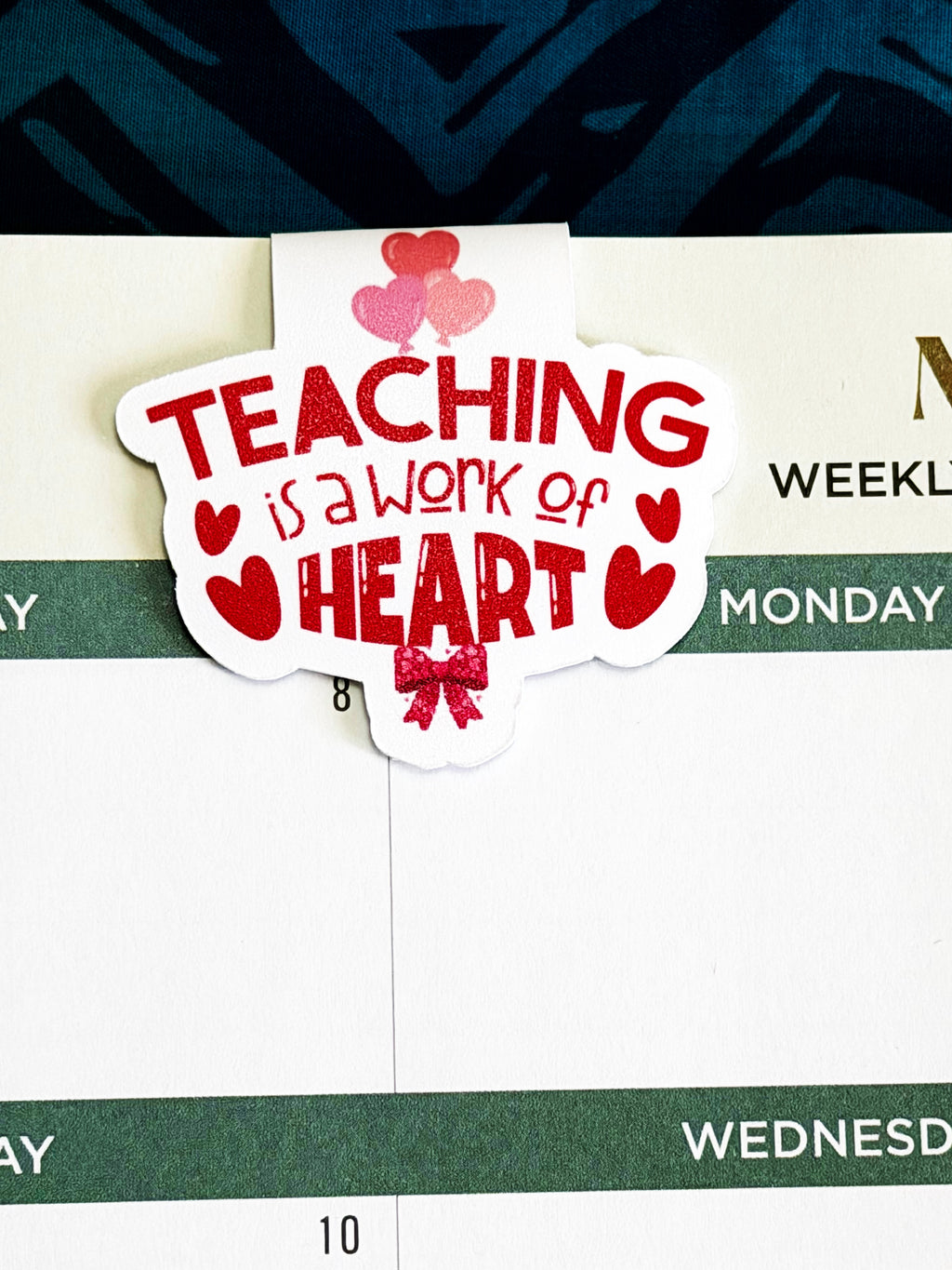 Teaching is a Work of Heart | Premium No-Slip Magnetic Bookmark