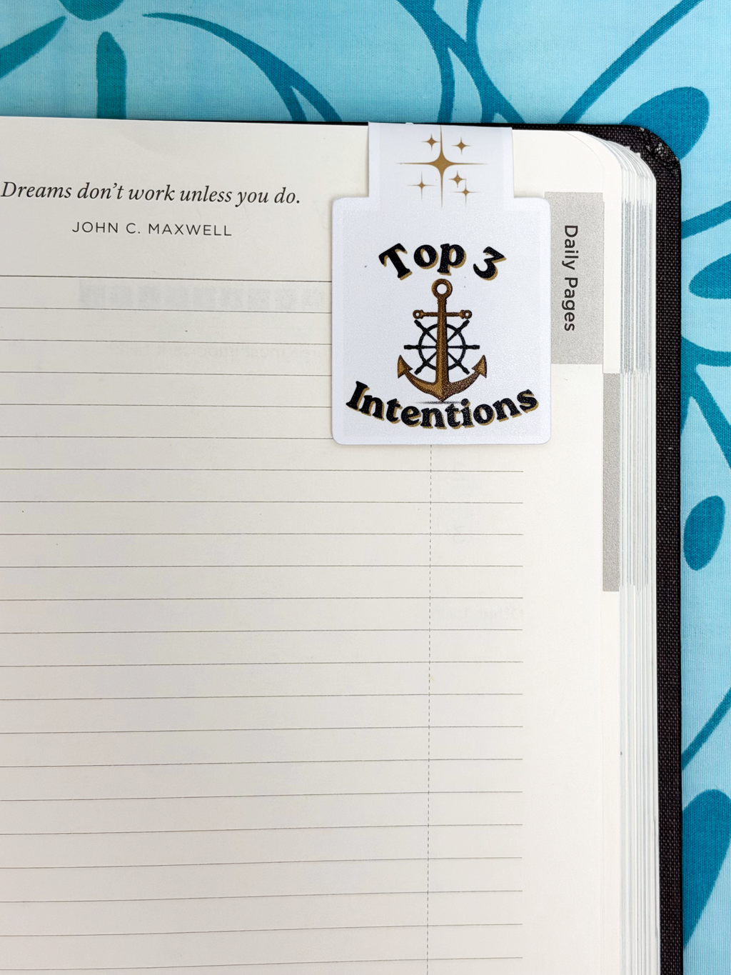 The "Top 3 Intentions" Anchor Magnetic Bookmark