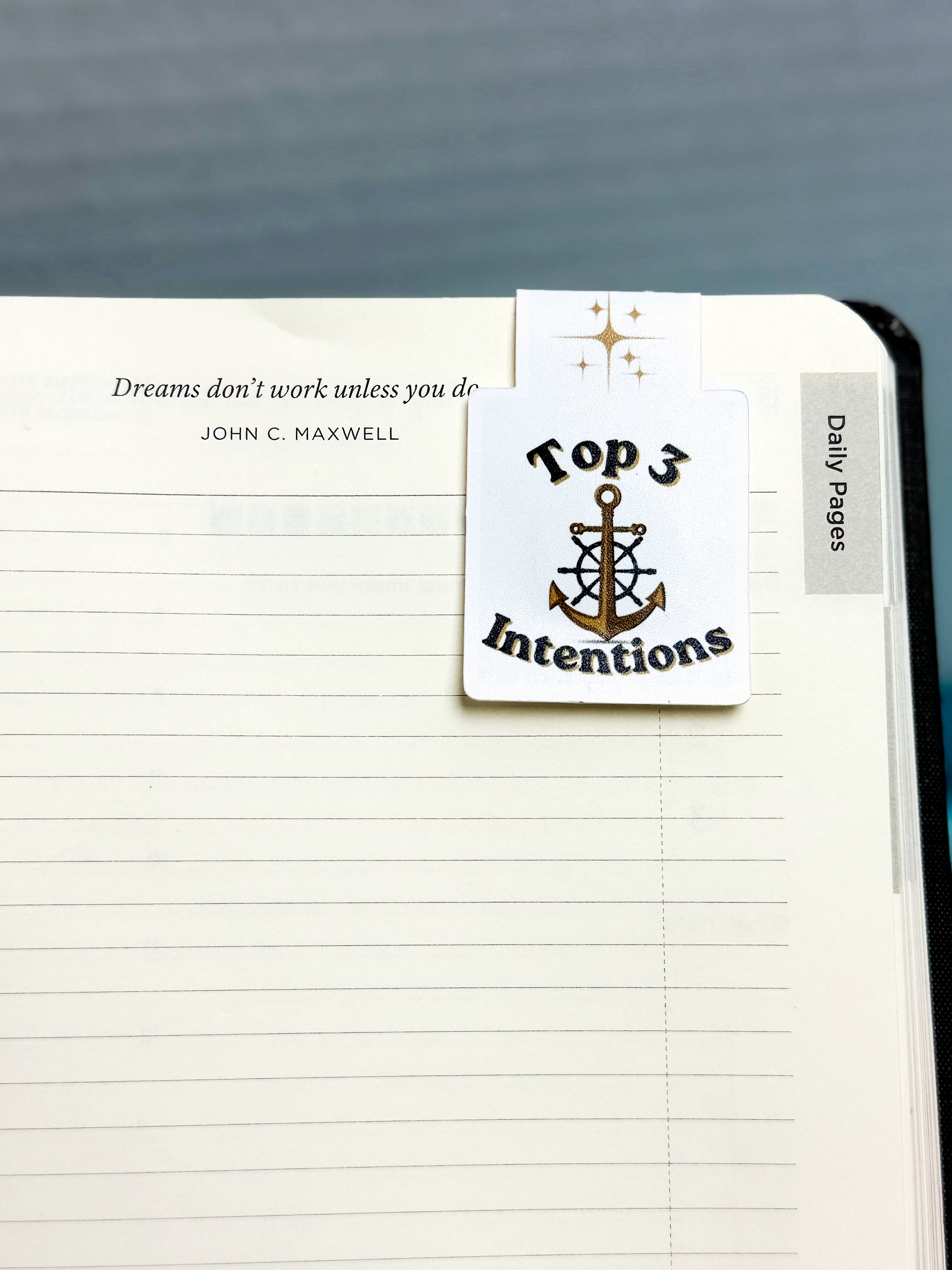 The "Top 3 Intentions" Anchor Magnetic Bookmark