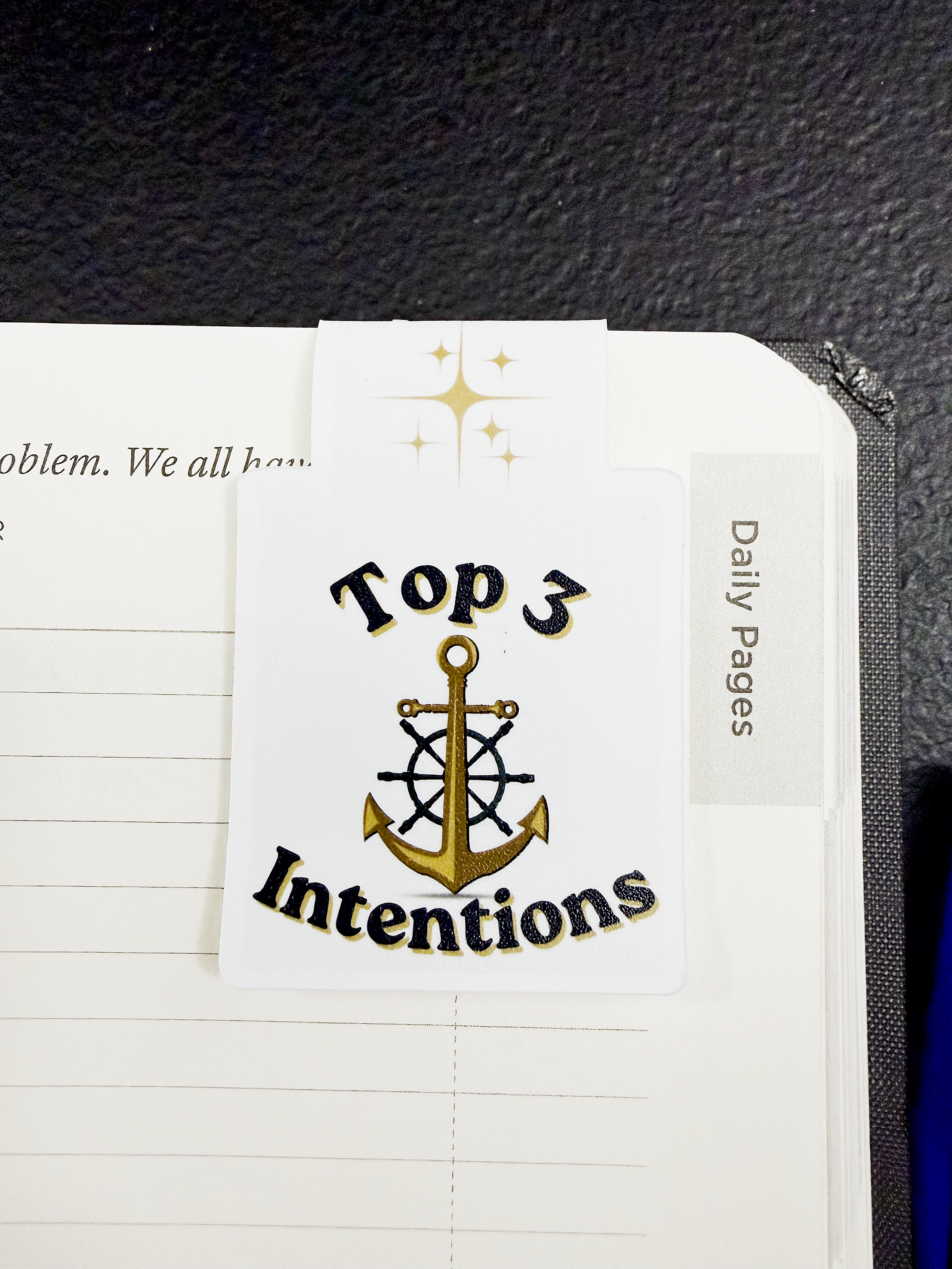 The "Top 3 Intentions" Anchor Magnetic Bookmark