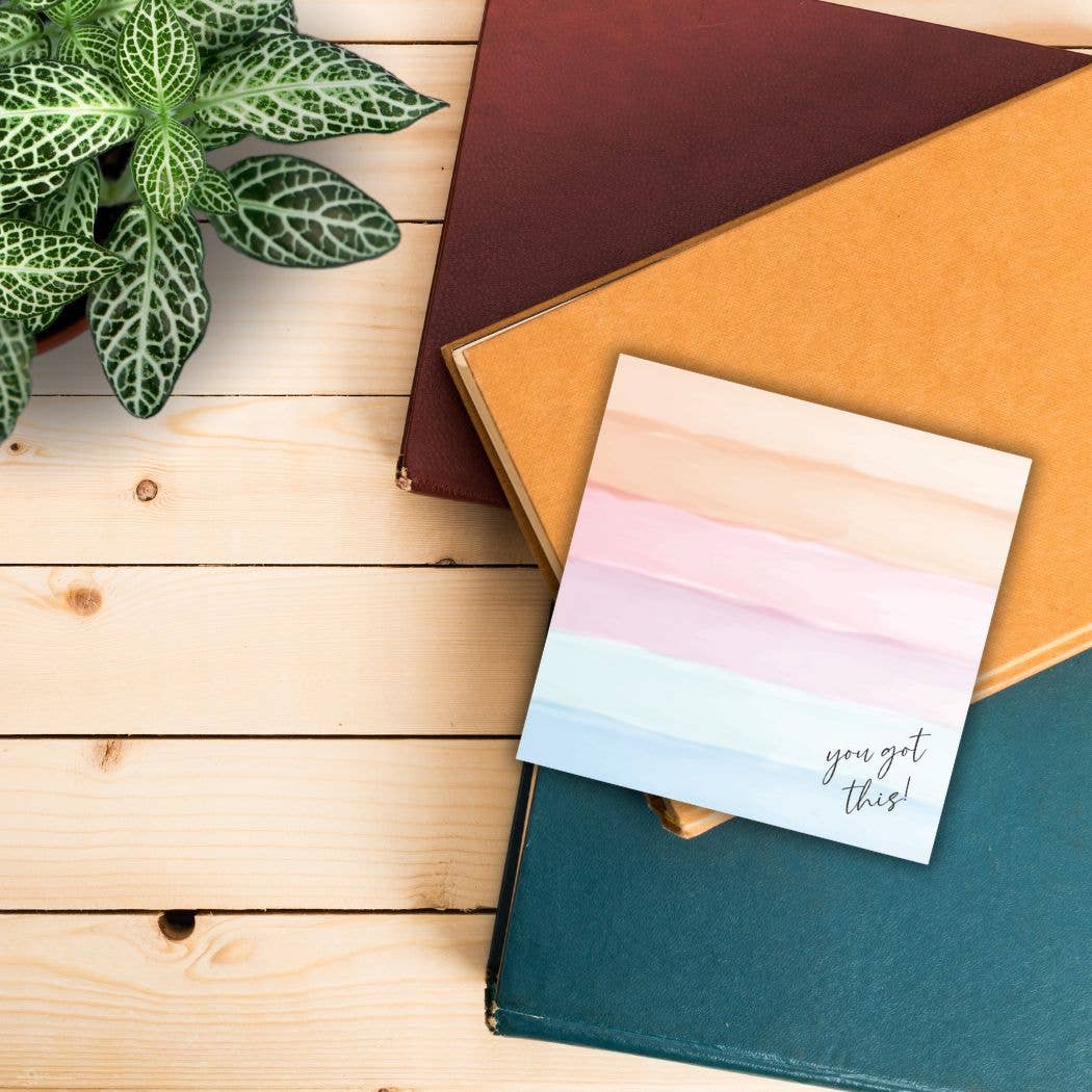 The Affirmation Square: "You Got This" 4x4 Watercolor Sticky Notes