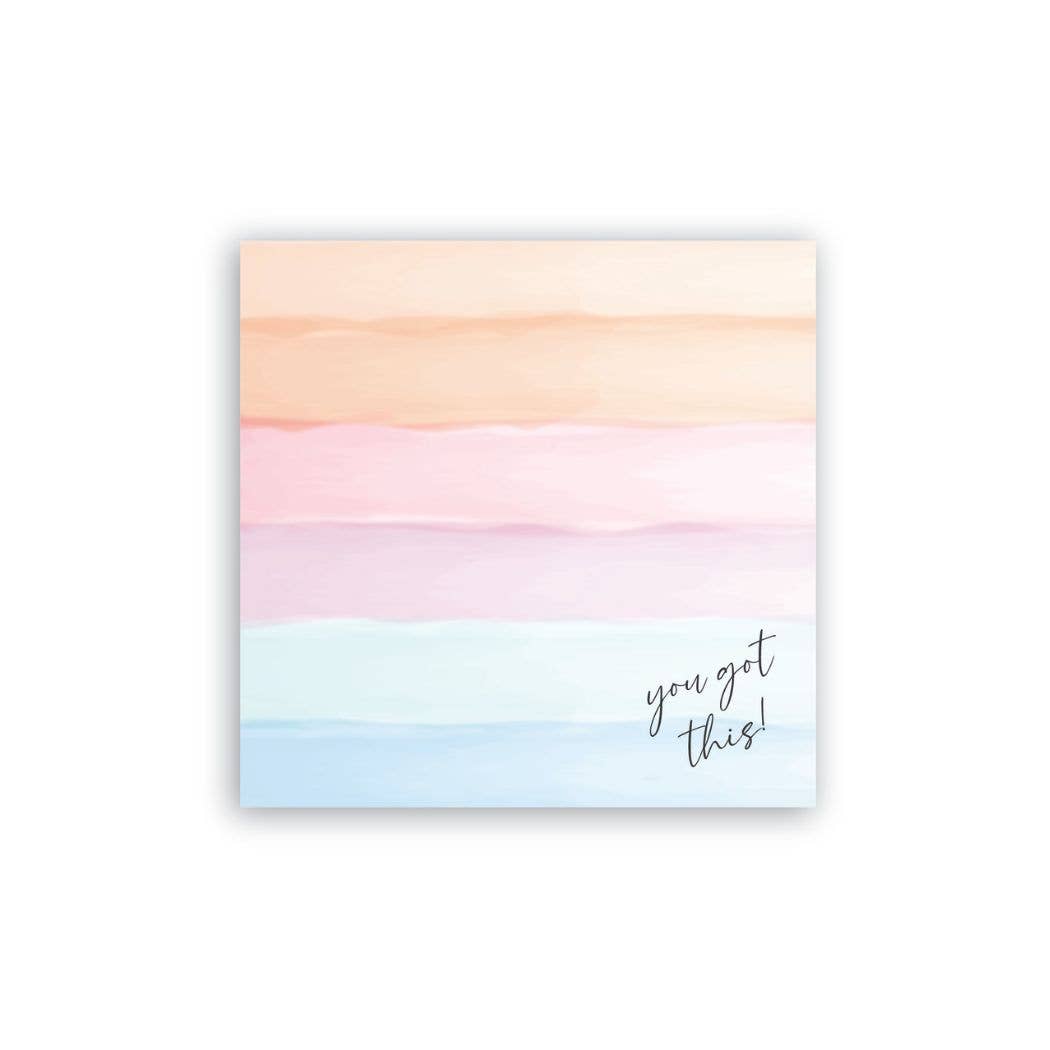 The Affirmation Square: "You Got This" 4x4 Watercolor Sticky Notes