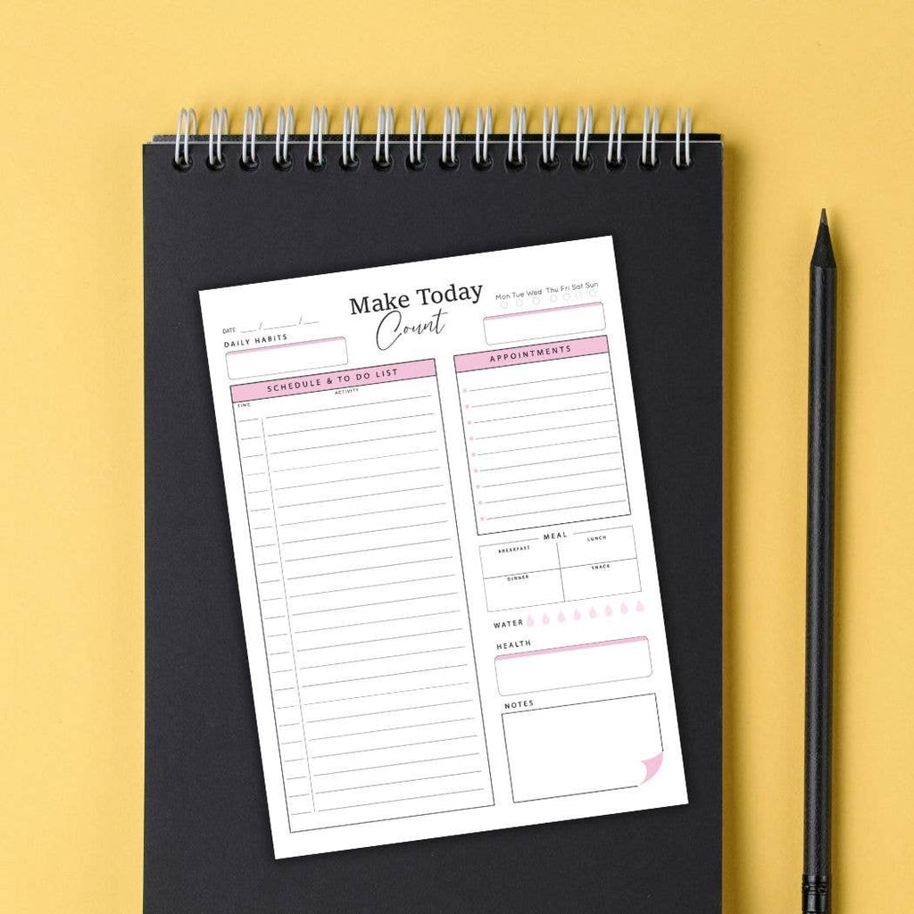 The Daily Dashboard: "Make Today Count" 6x8 Oversized Planner Sticky Notes